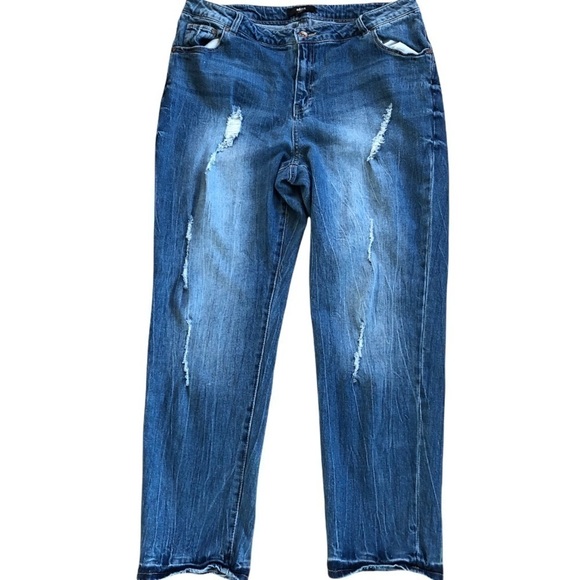 Ellos woman’s distressed straight leg jean size 18 - Picture 1 of 6